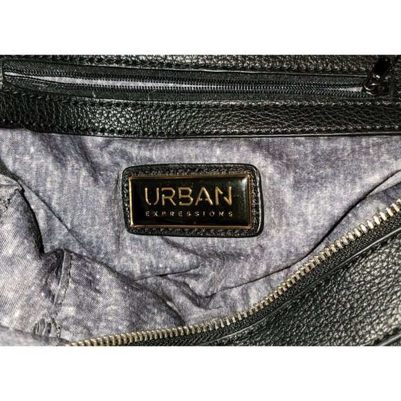 Urban Expressions Black vegan Leather Crossbody Bag - Picture 10 of 13